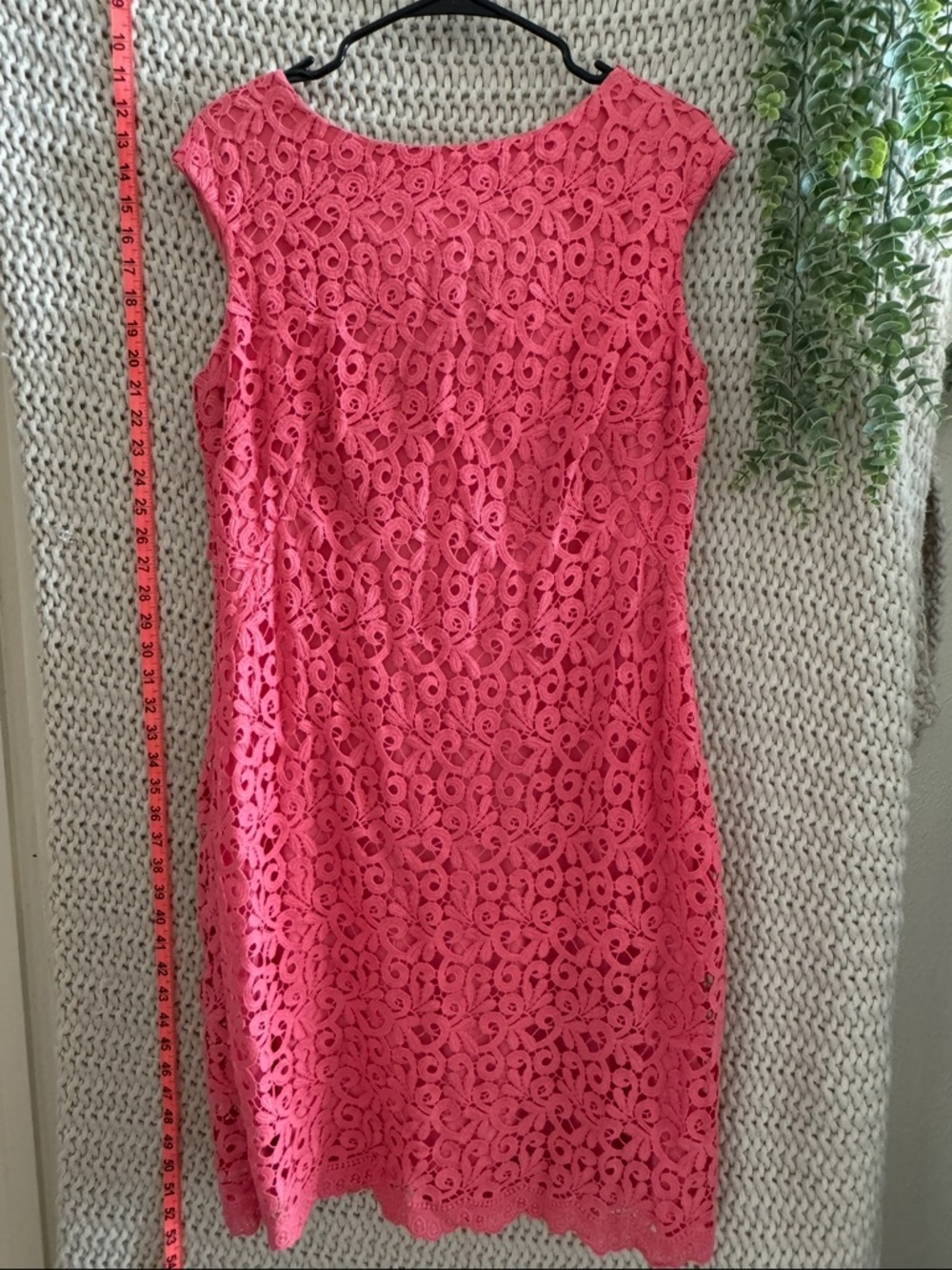 Lauren by Ralph Lauren Sleeveless Coral Lace 100% Cotton Shift Dress  Size 12
